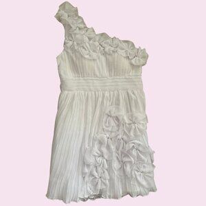 Gianni Bini Junior Size 11 One-Shoulder White Floral Dress
